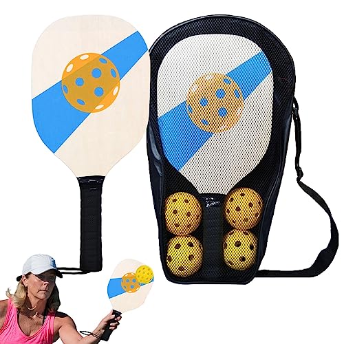 Raquetas y pelotas de remo | Juego de pelotas de remo para exteriores con 4 bolas | Juego de paletas de pelota con bolsa de transporte y asa antideslizante para cancha, parque infantil, patio trasero,