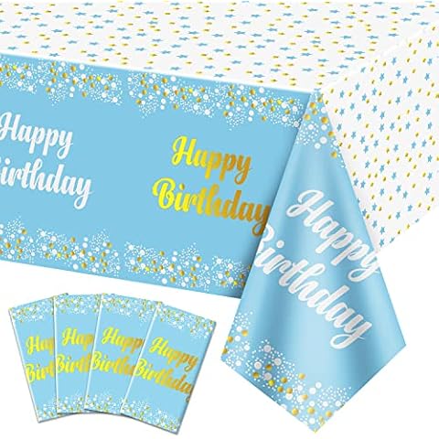 QUERICKY Lot de 4 nappes Joyeux Anniversaire Cover