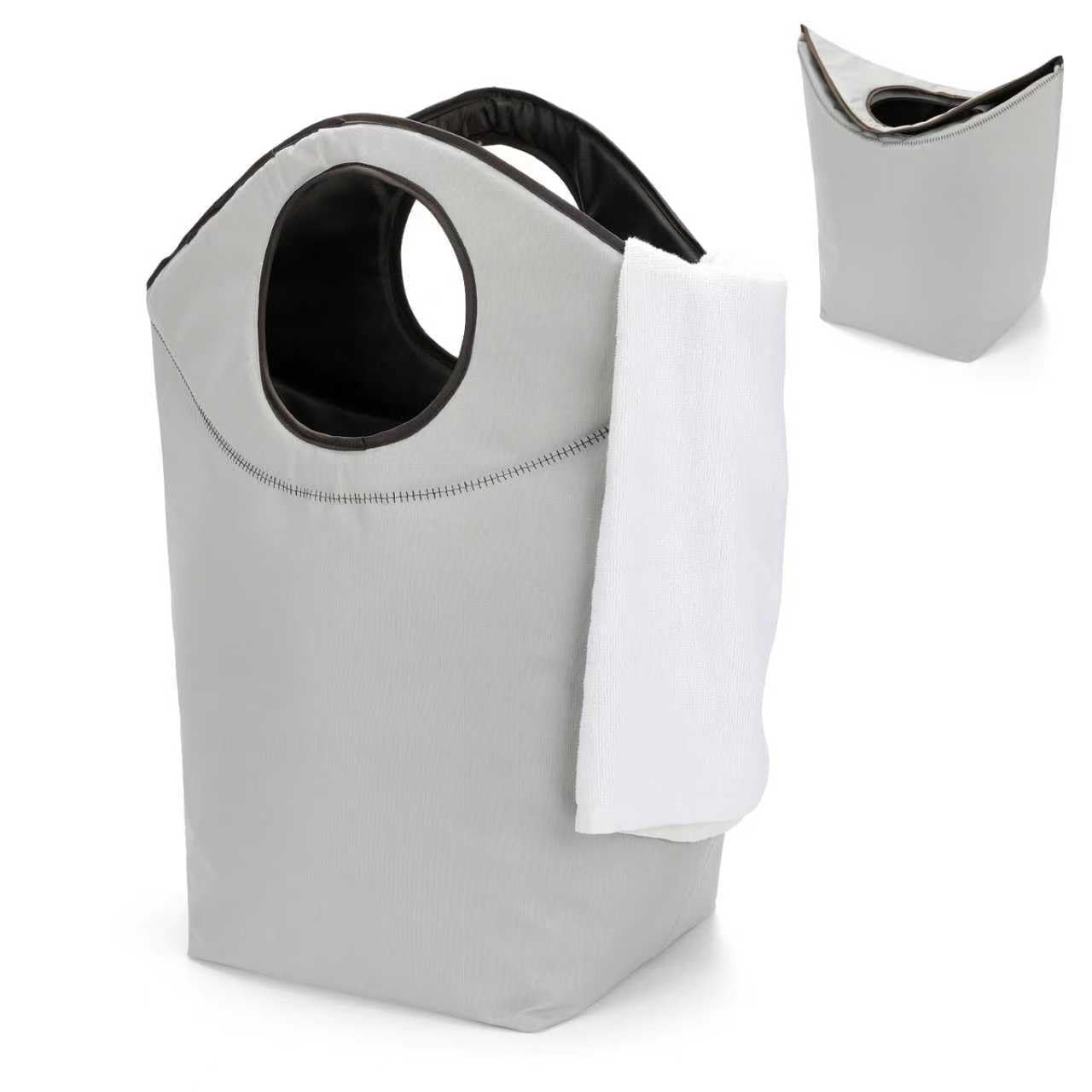 46L Foldable Storage Hamper Bag with Soft Padded Handle, Multi-Purpose Oxford Fabric Laundry Basket, Collapsible Storage Bag for Home, Bedroom,