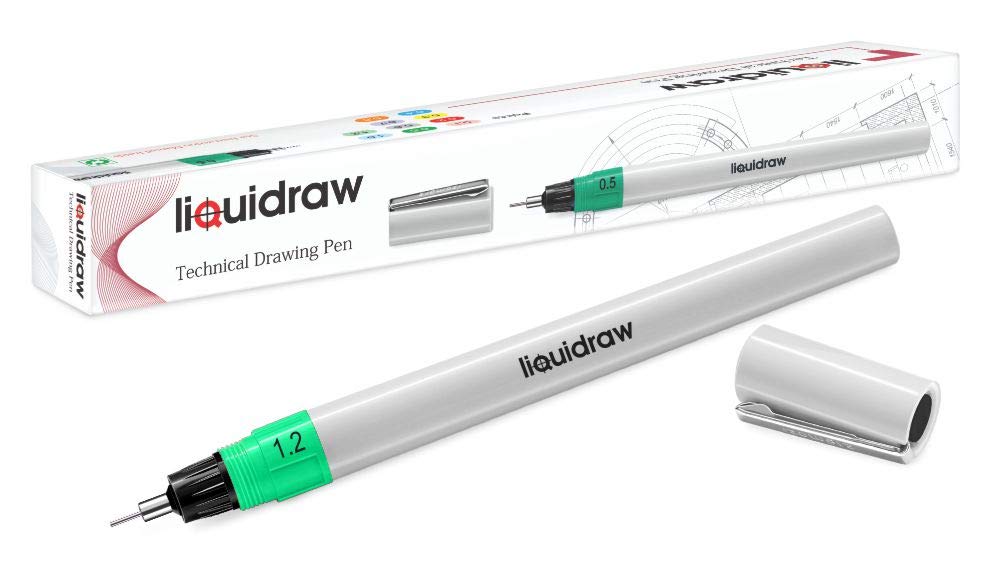 Liquidraw Technical Drawing Pens for Artists 1.2mm, Refillable