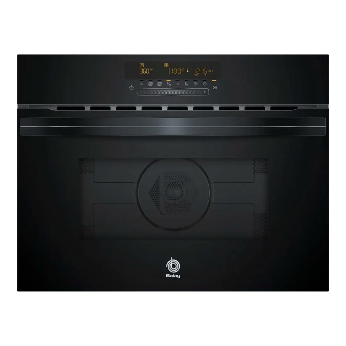 Balay 3CW5179N2 - Compacto, Multifunción con microondas, Encastrable, 45 cm, 44 l, 5 F, Aqualisis, Ap. Abatible Cristal Negro, Control Deslizante, 15 recetas, Programación electrónica de paro, Blanco