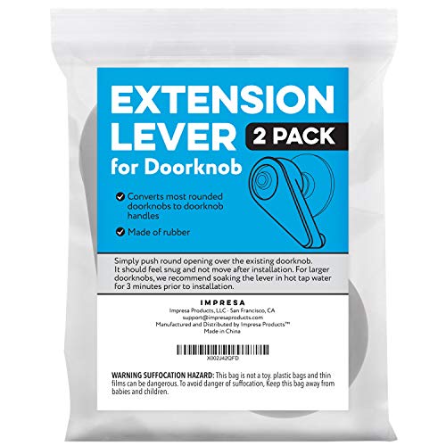 Impresa Two Pack Door Handle Extension, Soft Rubberized Doorknob Extension, Converts Knob Style Doors To Handles For Easy Accessibility For Elderly, Disabled, Children, Fits Door Knobs 2" To 2.5" #TOP6
