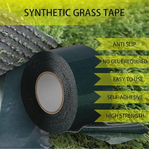 RHBHY Kunstrasen Klebeband Starkes Doppelseitig 1Stk Kunstrasenband Künstliches Grasband 50mm x 5m Kunstrasen Nahtband Hochviskoses Selbstklebeband für Rasen grüne Wiese (1Stk)