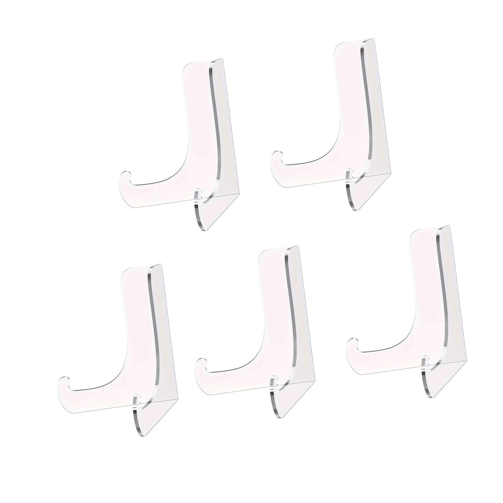 FackLOxc 5 Pieces Clear Acrylic Plate Stand Easel Holder for Showcasing Certificates and Albums Books Magazine Decors Plate Stand for Display