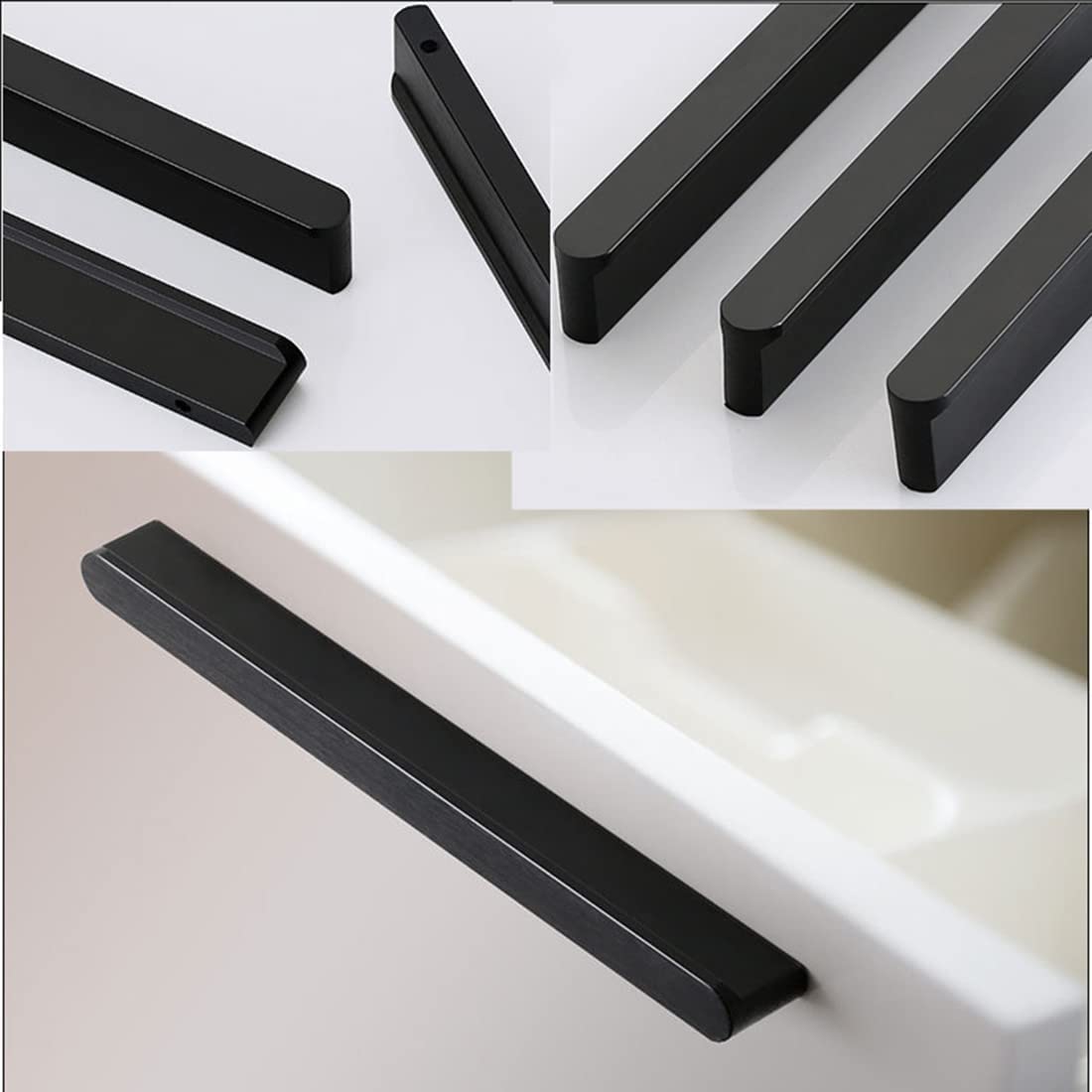 2-Pack Cabinet Handles, Long Drawer Pulls For Wardrobe & Dresser | Aluminum Alloy T-Bar Handle In Black/Gold