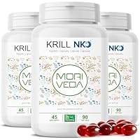 MoriVeda NKO® Krillöl Kapseln 270 I mehrfacher Testsieger I hochdosiertes Omega 3-6-9, Astaxanthin, Antioxidantien, Vitamin E, Cholin, Phospholipide, 100% antarktisches Krill Öl I 3x90 Softgel Kapseln