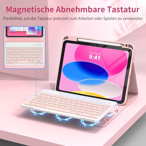 GAOJIE Tastatur Hülle für iPad A16 11 Gen 11'' 2025/iPad 10 Gen 10,9'' 2022 – Ansicht 5
