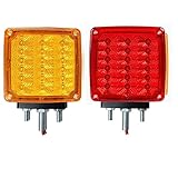 LED Pedestal Lights Amber/Red Double Face 39 LED Turn Signal Light stud mount fender lights for Heav