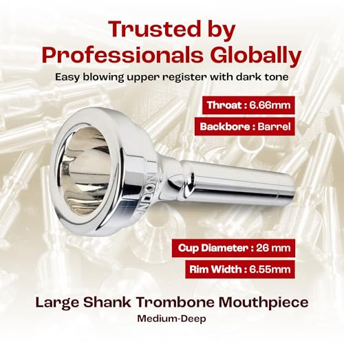 Denis Wick DW5880-4.5AL Large Bore Trombone Mouthpiece Silver