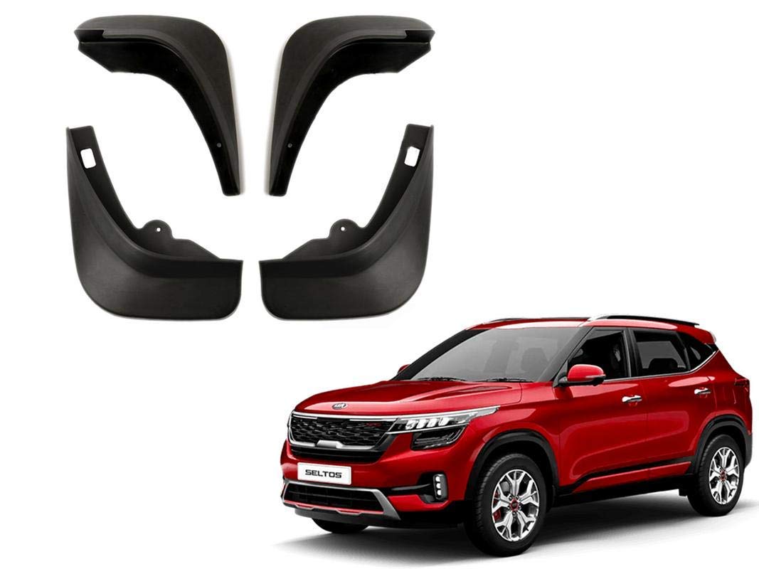 Plastic Mud Flaps for Kia Seltos Black Color (Pack of 4) Amazon.in Car & Motorbike