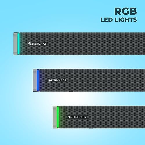 Image of ZEBRONICS JUKE BAR 9530 Pro Dolby Soundbar with 5.1 CH surround sound 340W output, 16.51cm Subwoofer, Bluetooth 5.0, HDMI (ARC), Optical IN, USB, AUX, Dual Rear Satellites, LED Display and RGB LED.
