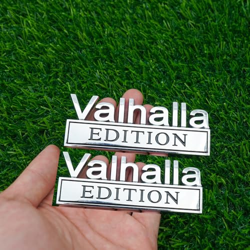 Image of Pair Set Vikings Valhalla Edition Emblem 3D Fender Badge Decal BumperSticker Nameplate for Universal Vehicle, Car, Truck, SUV Motorcycle Accessories Viking Seasons (Silver Black)