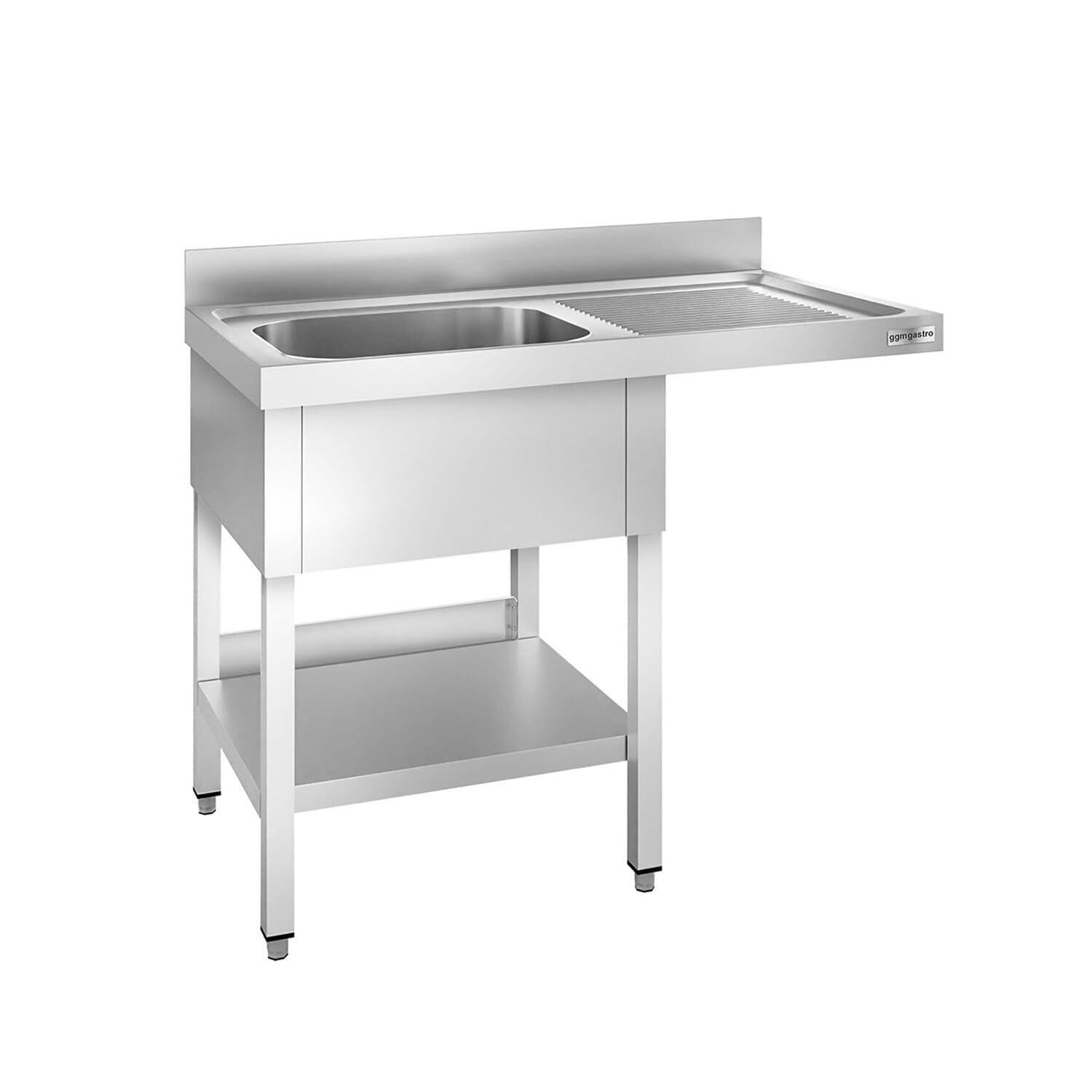 GGM Gastro | STK126SBL1 | Spülmaschinen-Spültisch - 1200x600mm - mit 1 Becken links