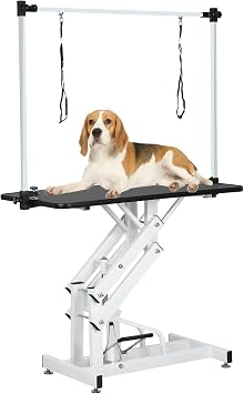 Pet Grooming Table for Large Dogs, Heavy Duty Hydraulic Dog Grooming Table with Adjustable Overhead Arm and Noose, Range 21-36 Inch, 42.5/Black