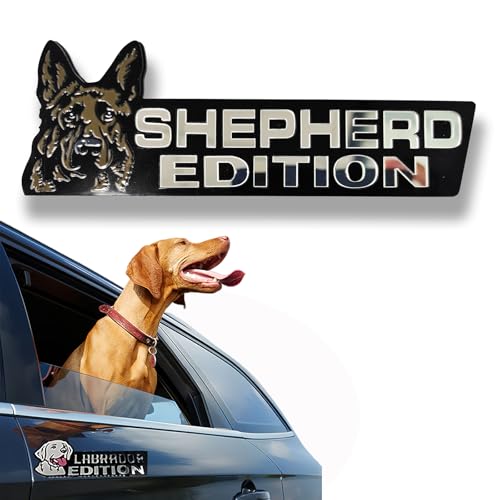 Image of Car Emblem: Dog Car Badge Laser Cutting Emblem Cool Decals Trucks German Shepherd Badge Corgi Edition Doodle Golden Retriever Vehicles Dachshund Addition Rottweiler (German Shepherd 2)