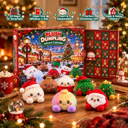 Christmas Plush Dumpling Advent Calendar 2026, 24 Days Countdown Calendar, Festive Holiday Gift Adults - image 9