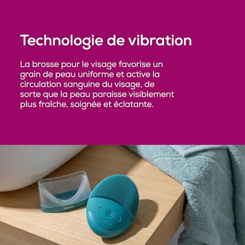 Beurer FC 52 Laguna Brosse visage, brosse nettoyante en silicone, nettoyage en profondeur des pores et massage de la peau, résistante à l'eau, convient à tous les types de peau