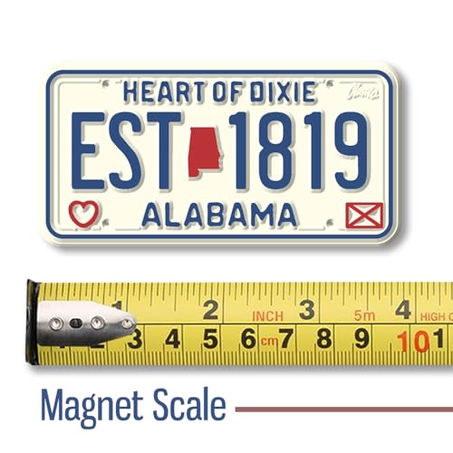 Imán decorativo de placa Alabama 1.9 x 3.8 pulgadas miniatura 2