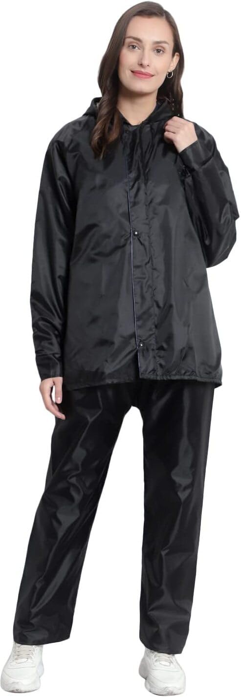 Casual Solid Women Raincoat (Women Raincoat_Black_2XL)-image-14