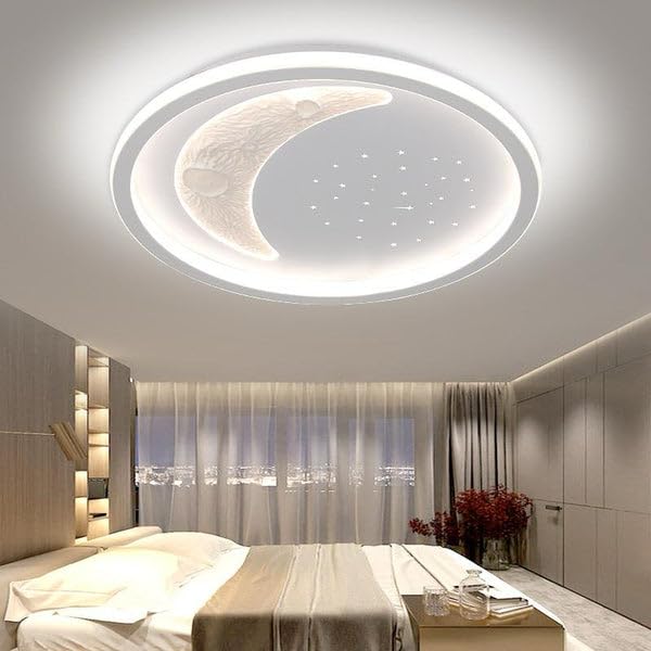 CLOUDSALE Modern Minimalist Moon and Star Style Ceiling Lamp Home Decorate Surface Mounted Smart Living Room Bedroom Led Acrylic Ceiling Light-image-22