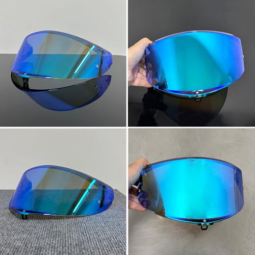 ヘルメットバイザーレンズ, オートバイヘルメットバイザーゴーグルレンズ AGV K6 K6Sヘルメット用 UVカットバイザー(Deep Blue)