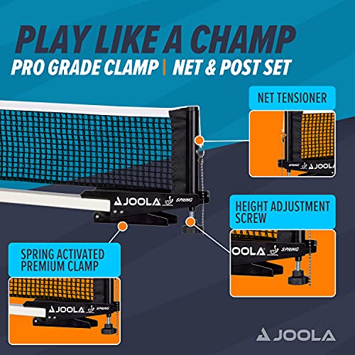 JOOLA Spring Professional Table Tennis Net and Post Set - ITTF Tournament Approved - 72in Regulation Ping Pong Net with Spring Activated Clamp Attachment - image 2