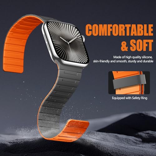 Image of SNBLK Magnetic Watchband Compatible with Apple Watch for Men 44mm 45mm 46mm 49mm 42mm 41mm 40mm 38mm Women, Silicone Sport Strong Magnet Strap for iWatch Series 11 Ultra 3 Ultra 2 Se 10 9 8 7 6 5 4 1