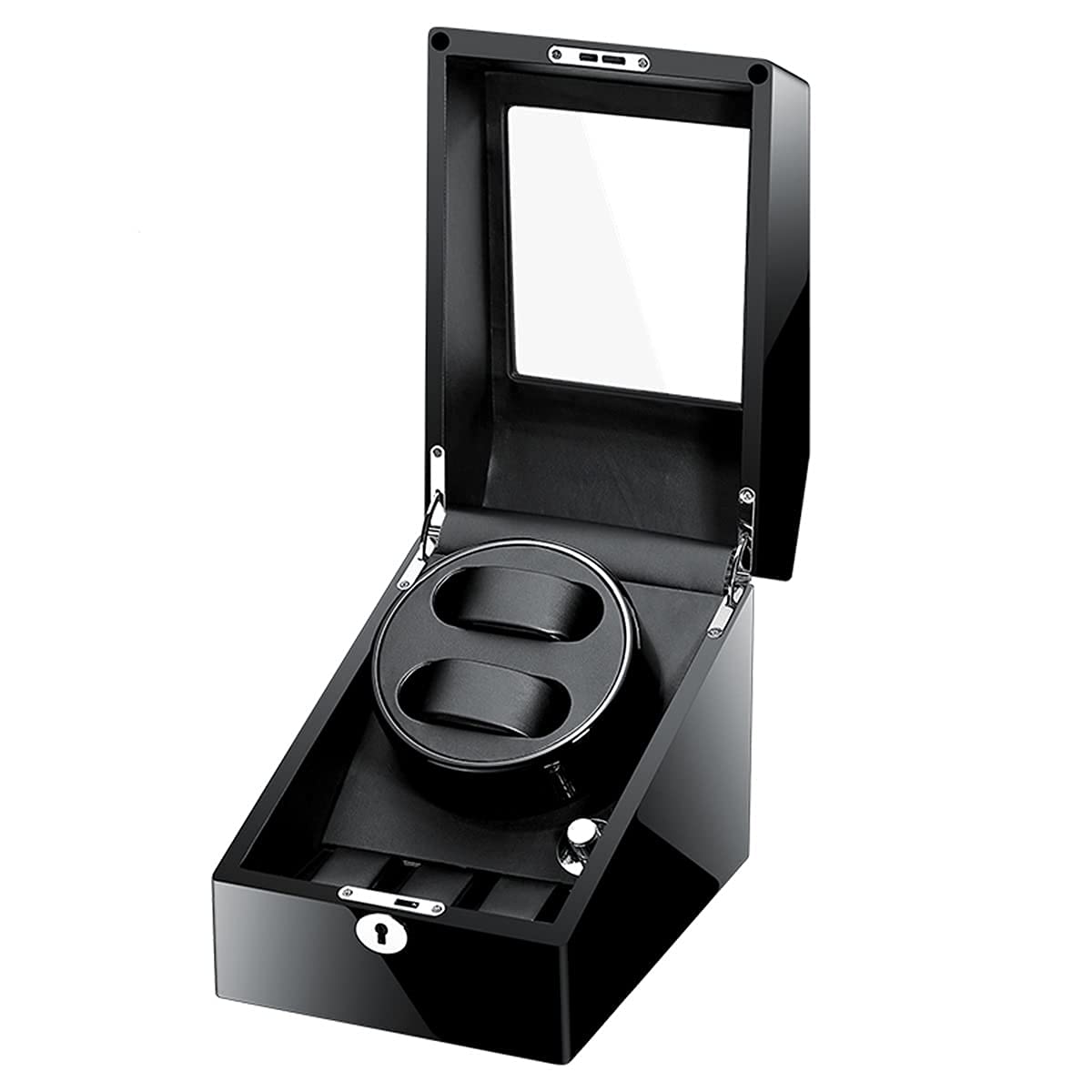 QUSYZD Watch Winder for Watches Automatic Watch Winder Box with 2 Winder Positions 3 Storage Spaces,Wood Shell with Piano Paint and Ultra-Quiet Motors,B