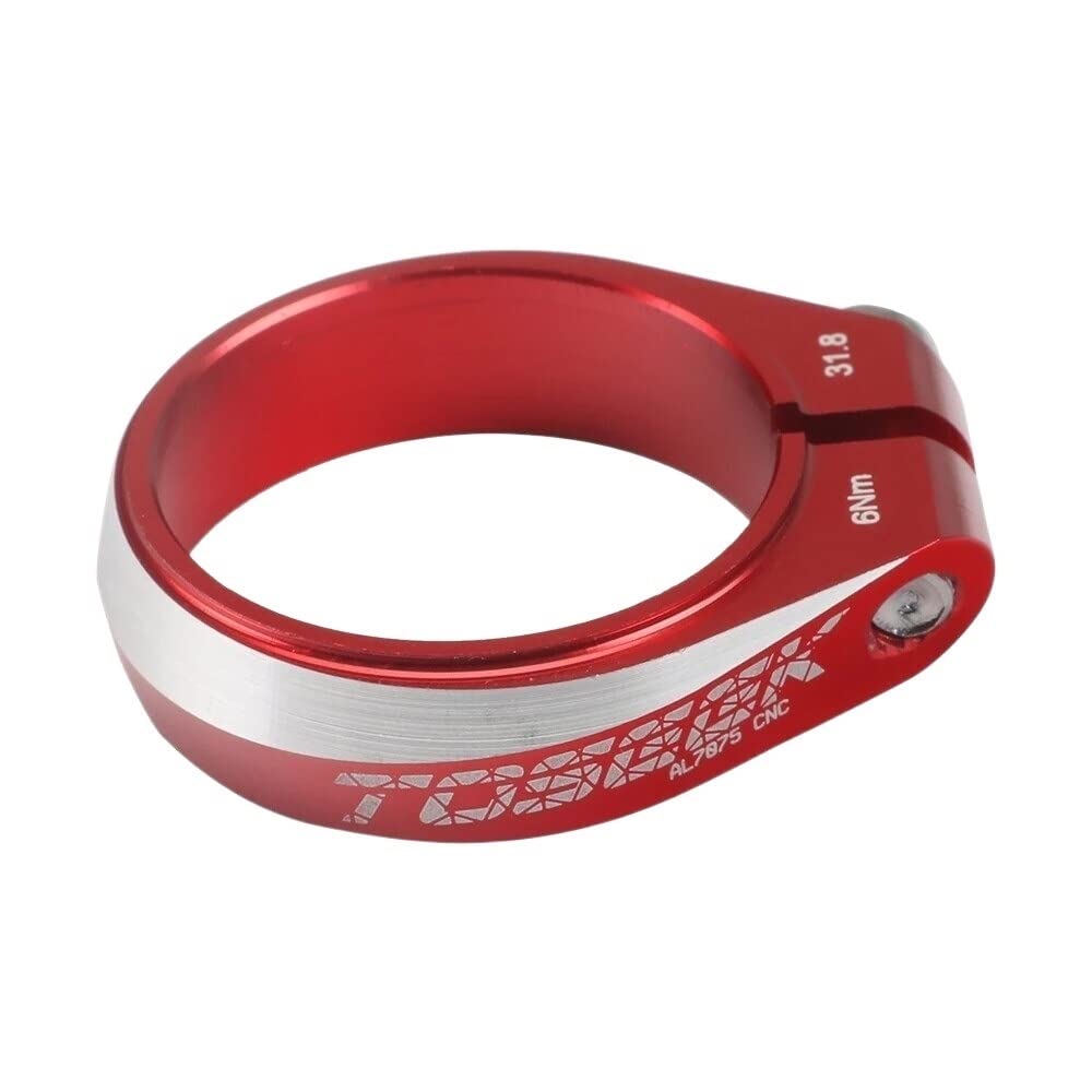 Bike Seat Clamp Bike Bicycle Seat Post Clamp Aluminum Alloy Cycling Saddle for 27.2/28.6/30.4/30.8/30.9/31.6mm Bike Parts(Red 34.9mm)