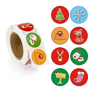 Jiuzcare Weihnachten Aufkleber Rolle 500 Stück