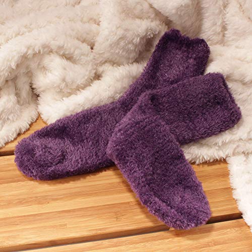 Image of BambooMN Women's Super Soft and Cozy Feather Light Fuzzy Socks - Multiple Color Options - Two Sizes - Value Packs