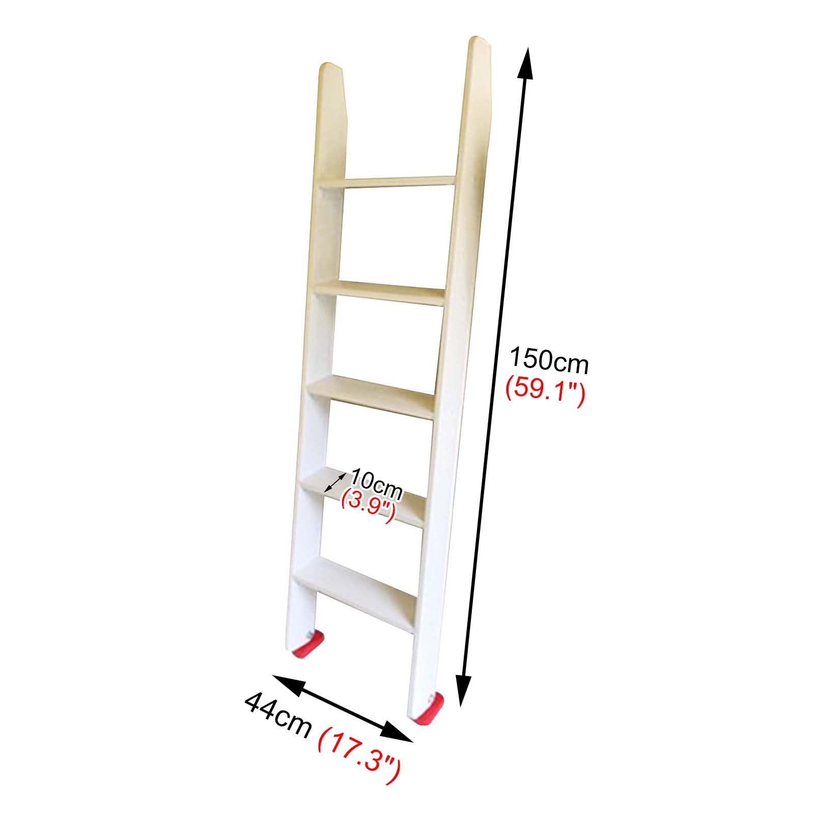 Drabina piętrowa Wytrzymała drabina piętrowa z gumową podkładką, ekologiczne drewniane bunkhouses AppartmentStep Ladder, bezpieczna drabina do łóżka piętrowego do akademika/domu/łóżka
