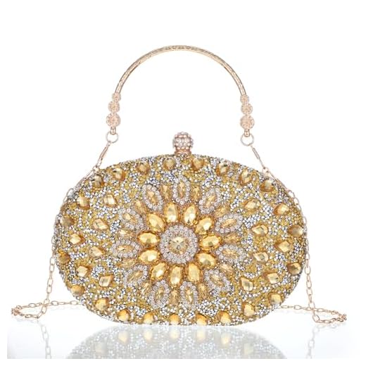 Bolsa clutch noturna de strass, bolsa clutch de pulso brilhante dourada com corrente destacável, bolsa feminina de diamante de cristal para casamento, festa, baile, encontro noturno
