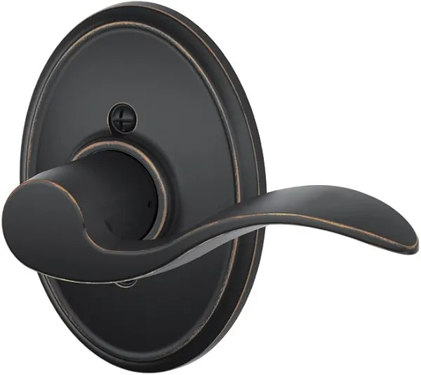 SCHLAGE Accent Lever with Wakefield Trim Non-Turning Lock in Aged Bronze - Right Handed - F170 ACC 716 WKFRH