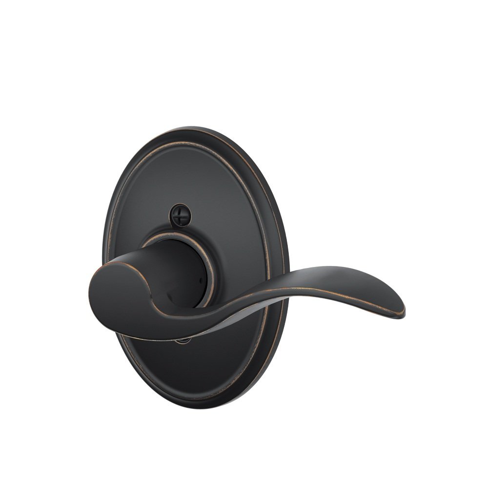 SCHLAGE Accent Lever with Wakefield Trim Non-Turning Lock in Aged Bronze - Right Handed - F170 ACC 716 WKFRH
