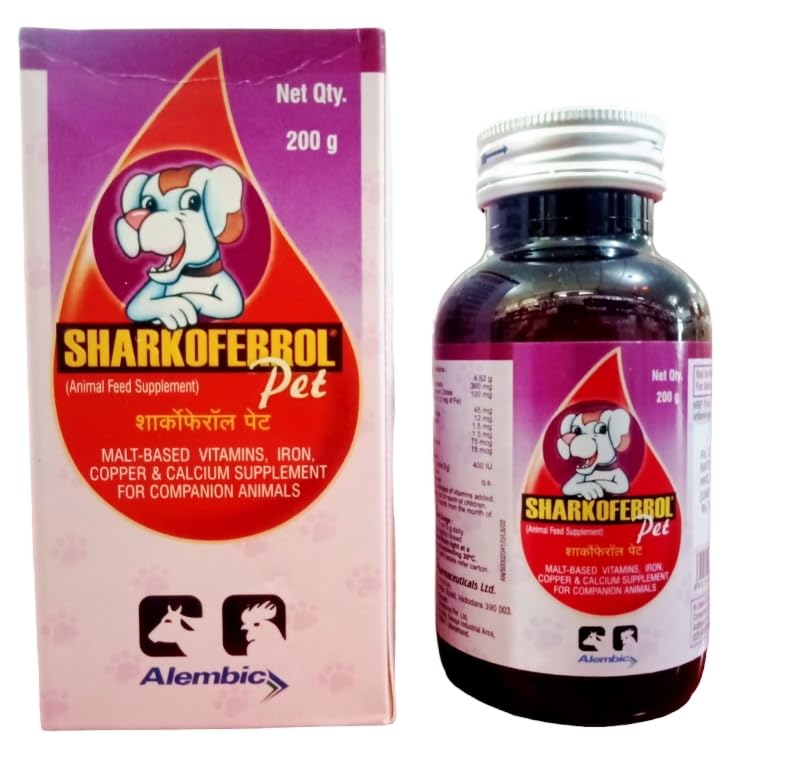 SHARKOFERROL PET Malt Based Vitamins Iron & Calcium for Cat,Dogs & Puppies Pet Health Supplements (200 g) (B0CGLF2M3H) Amazon Price History, Amazon Price Tracker
