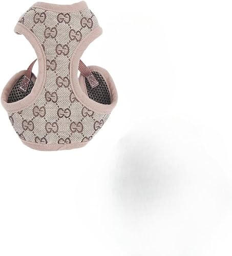 犬ハーネスメッシュ小中型犬ナイロンペ ット胴輪 通気可調節猫用首輪かわいい 犬用ハーネスナイロン、子犬用調整可能なソフトメッシュベストハーネスリードセット (a)