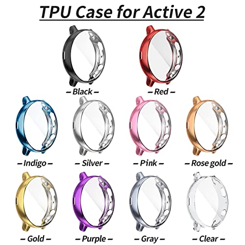 [10-Pack] Screen Protector Case Compatible with Samsung Galaxy Watch Active 2 40mm (Not Fit for Galaxy Watch 4), All-Around Protective Cover Soft TPU Frame Accessories (10 Colors, Active 2 40mm) by RICHONE - Image 7