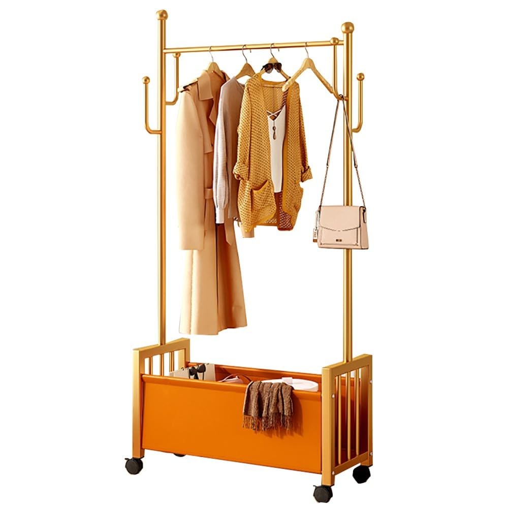 Portant à vêtements robuste en métal 80kg penderie à roulettes étagère chambre