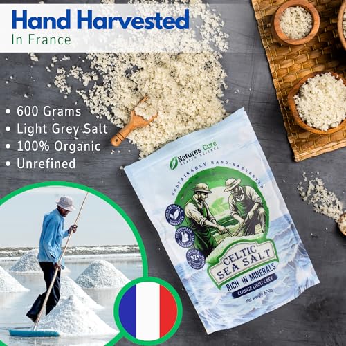 Celtic Sea Salt – 100% Natural Unrefined Celtic Sea Salt – Naturally Enriching Minerals – Light Grey, 1800g – by Natures Cure - Image 4