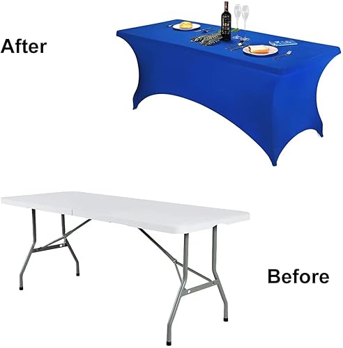 Miniatura 10 de FORLIFE - Fundasmanteles de elastano, de ajuste universal para mesas rectangulares de 8 pies, para patios, bodas, banquetes, fiestas (8 pies, morado)