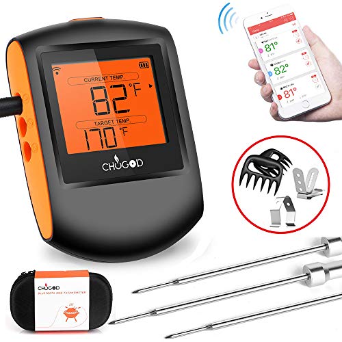 Meat Thermometer Bluetooth - CHUGOD BBQ Cooking Thermometer Wireless Remote Digital Cooking Food