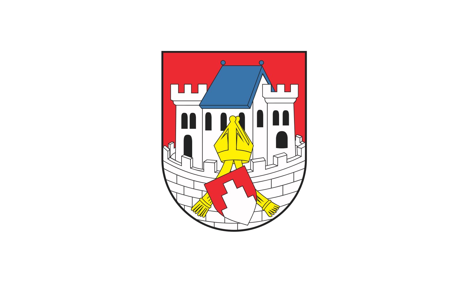 Drapeau XL POL Biskupiec format paysage grand format de 2.16m² pour mât