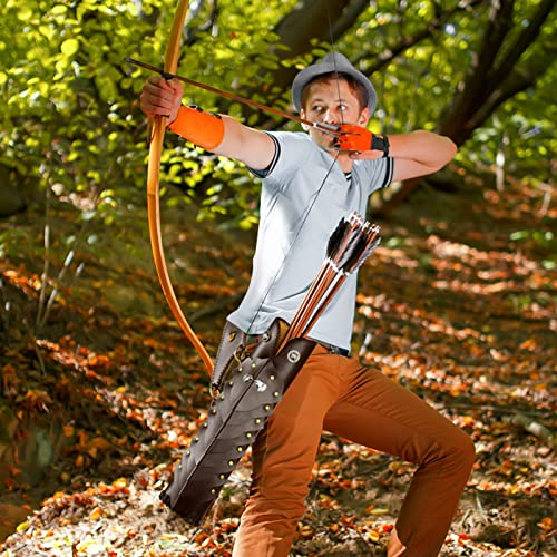 Kainokai 100% Pure Cowhide Arrow Quiver, Retro Hunting Quiver With Magnetic Attraction, Riding Quiver For Horse Bow Recurve Bow And Compound Bow (Dragon Knight) #TOP6