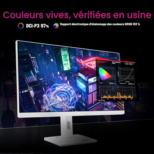 ASUS Moniteur Gaming ROG Strix XG27ACS-W USB Type-C – 27 Pouces QHD 2560x1440, 180Hz, 1ms, Fast IPS, USB Type-C, Compatible G-Sync, VESA, HDR