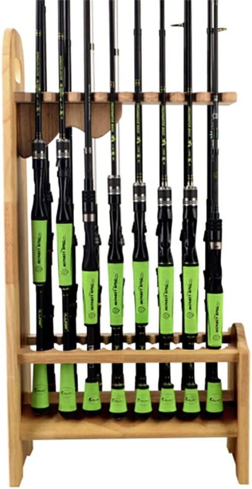 Aio Japan 釣具 ロッドホルダー 木製 16本 Diyロッドスタンド 釣竿 収納 人気海外一番