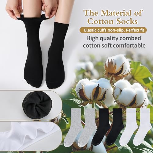Image of Corlap Women's Thin Above Ankle Socks - 6Pairs Cotton Casual Bootie Dress Crew Socks