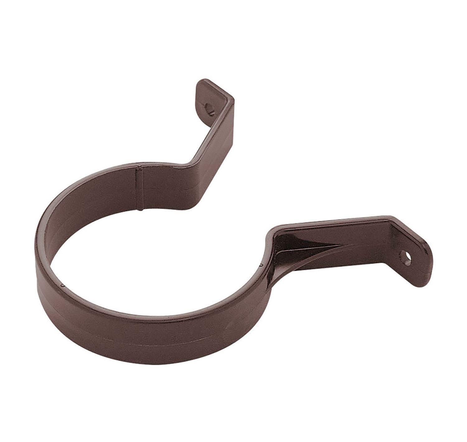 KALSI AQUAFLOW Downpipe Clips, Pack of 2, 68mm Brown uPVC, Round, 2 Screws, EN12200 Compliant