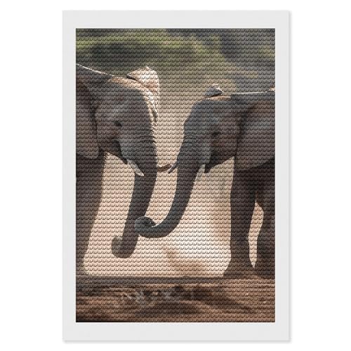Kit peinture diamant 5D éléphants idée cadeau loisir créatif