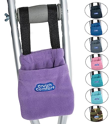 Universal 2-Pocket Crutch Pouch Bag Pocket (Purple)